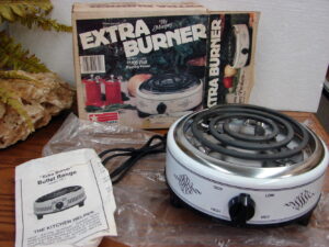 Vintage Munsey Extra Burner Hot Plate FB-1 USA Like New Original Box
