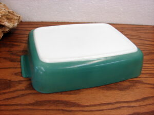 Vintage PYREX 507 Heinz Promo SeaFoam Green Open Baker