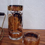 Vintage 22kt Gold Vito Bari Roly Poly Glasses Pitcher Set Caddy Carrier - Image 2