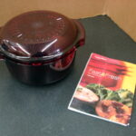 Tupperware Fast Fresh Book Stack Cooker Steamer Microwave Set Cranberry 5 pc