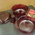 Tupperware Fast Fresh Book Stack Cooker Steamer Microwave Set Cranberry 5 pc - Image 2