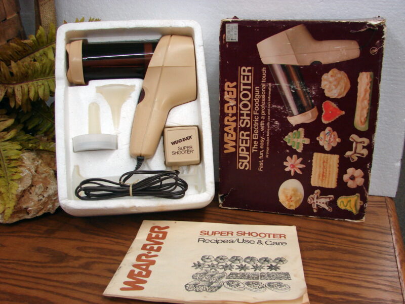 Vintage Complete Wear-Ever Super Shooter Electric Cookie Press Gun, Moose-R-Us.Com Log Cabin Decor