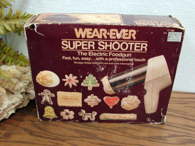 Vintage Complete Wear-Ever Super Shooter Electric Cookie Press Gun, Moose-R-Us.Com Log Cabin Decor