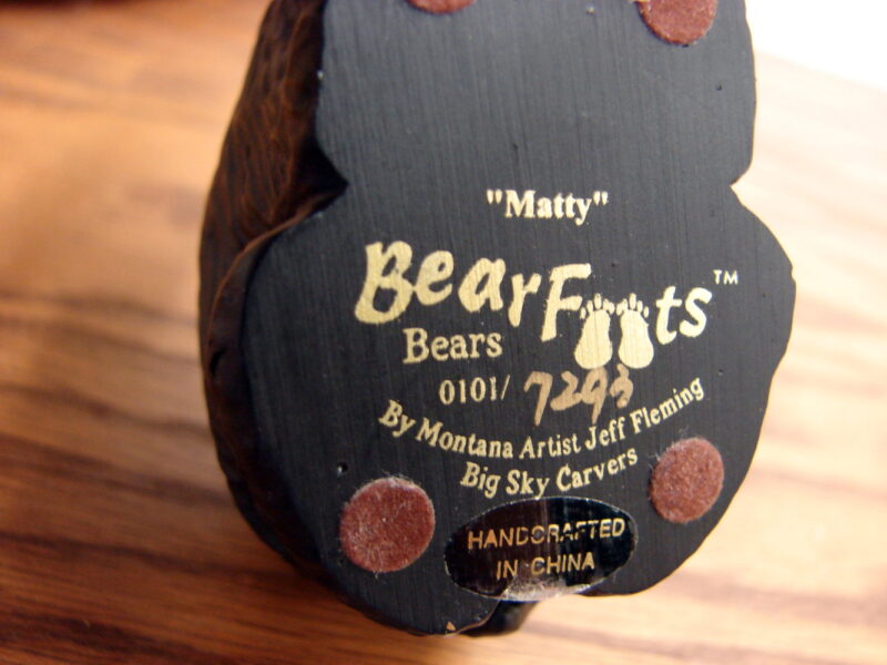 Big Sky Carvers Bearfoot Bears Jeff Fleming Matty Bear Figurine, Moose-R-Us.Com Antiques Collectibles Log Cabin Decor