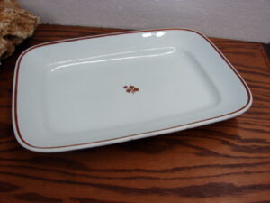 Vintage H. Burgess Burslem Tea Leaf Ironstone Rectangular Platter 14 x 10