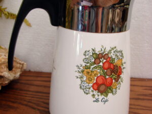 Vintage Corning Ware Spice of Life P-146 Stove Top Coffee Pot Percolator 6 Cup