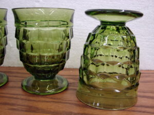 Vintage Royal Lace Pink Peach Depression Glass Cup Set/2, Moose-R-Us.Com Log Cabin Decor