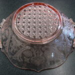 Vintage Lancaster Landrum Pink Peach Depression Glass Bowl Bubble Bottom - Image 2