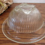 Vintage Hazel Atlas Clear Federal Glass Rolled Rim Square Bottom Mixing Bowl - Image 2