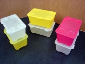 Ikea Glis Tropical Stackable Storage Organizer Plastic Bins Set/6