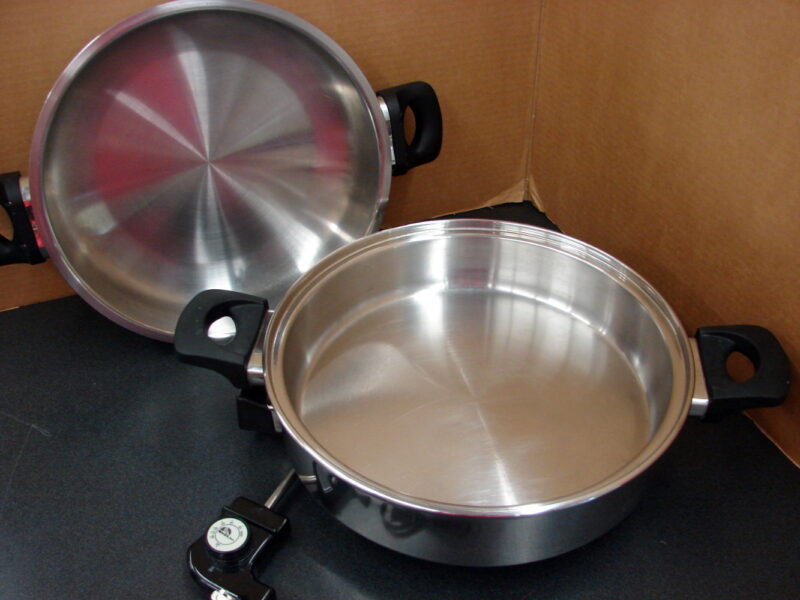 New Era Electric Skillet Multi Cooker Liquid Core 16LP Heavy Duty Stainless, Moose-R-Us.Com Log Cabin Decor