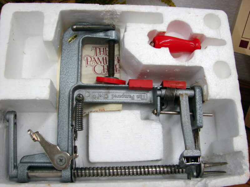 The Pampered Chef Apple Peeler Corer Wood Stand, Moose-R-Us.Com Log Cabin Decor