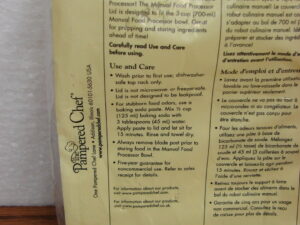 The Pampered Chef New Lid ONLY #2588 for Manual Food Processor