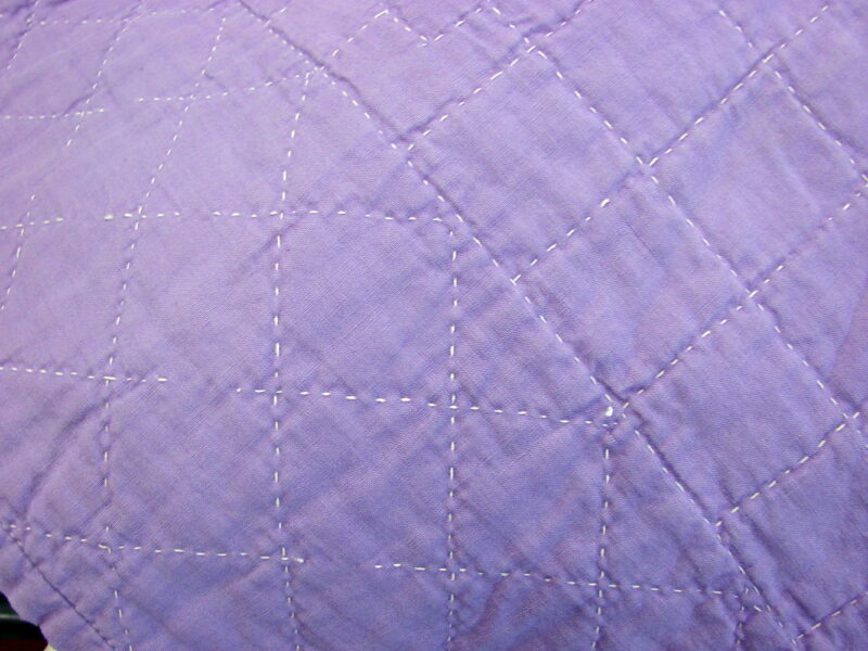 Vintage Hand Stitched Quilted Summer Quilt Cotton Purple Lavender Border, Moose-R-Us.Com Log Cabin Decor