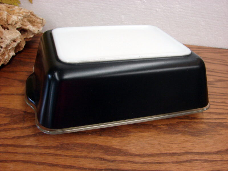 Vintage PYREX 503 Rodney Kent Matte Black Refrigerator Dish and 503-C Lid, Moose-R-Us.Com Antiques Collectibles Log Cabin Decor