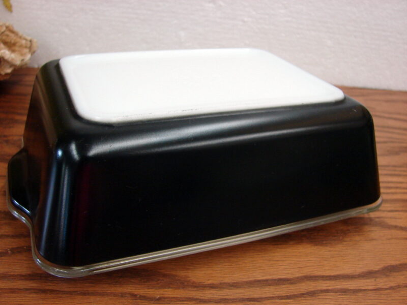 Vintage PYREX 503 Rodney Kent Matte Black Refrigerator Dish and 503-C Lid, Moose-R-Us.Com Antiques Collectibles Log Cabin Decor