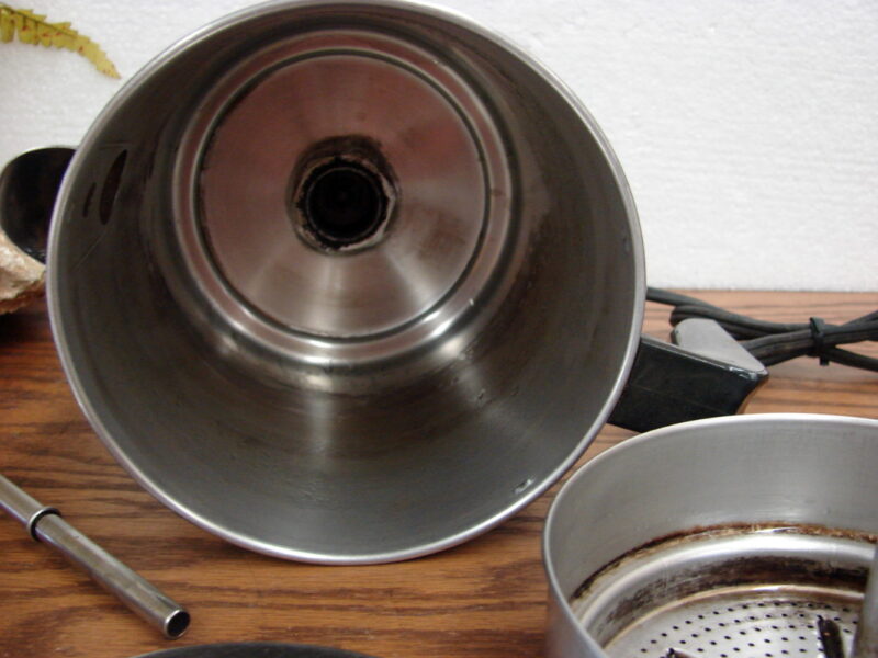Vintage Revere Ware 8828 8894 Chrome Electric Coffee Percolator, Moose-R-Us.Com Log Cabin Decor