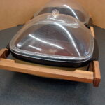 Thermo Serv West Bend Double Insulated Serving Dish w/ Teak Wood Holder - Image 3