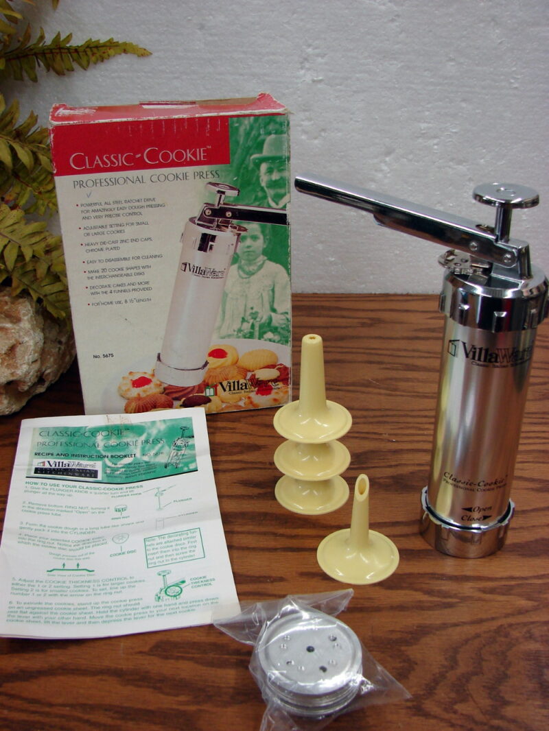 Villaware Classic Cookie Professional Cookie Press Steel Ratchet Drive #5675, Moose-R-Us.Com Antiques Collectibles Log Cabin Decor