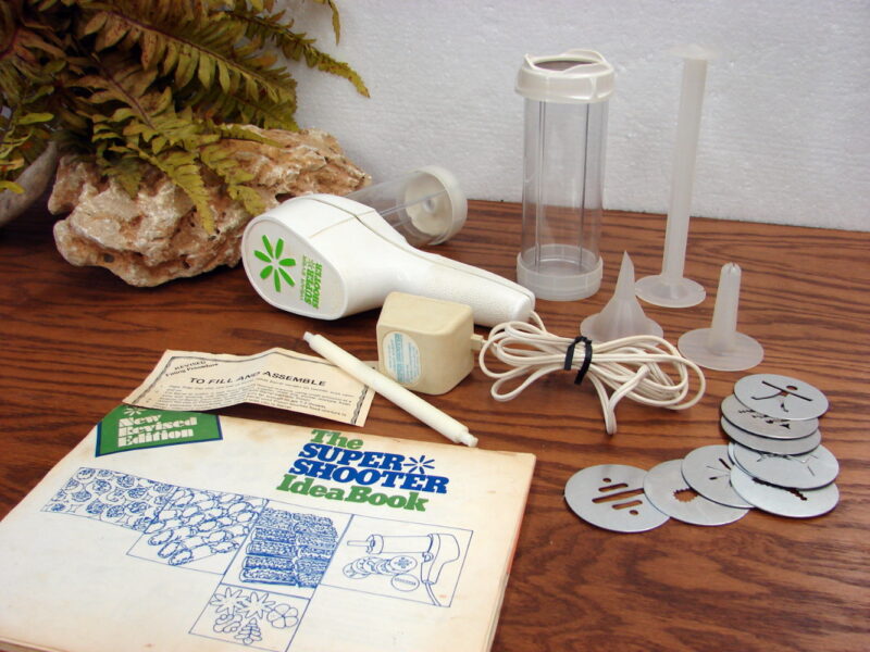 Vintage Complete Wear-Ever Super Shooter Electric Cookie Press Gun, Moose-R-Us.Com Log Cabin Decor