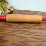 Antique Swedish Wood Rolling Pin Red Handles Maple 100+ Years Old - Image 2