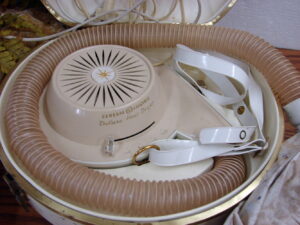 Vintage MCM GE Portable Bonnet Hair Dryer w/ Accessories Works 2 Bonnets