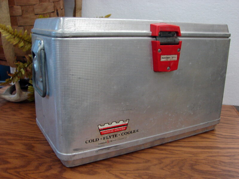 Vintage Aluminum Party Cooler Cold Flyte Picnic Hamilton Skotch Bottle Opener etc., Moose-R-Us.Com Antiques Collectibles Log Cabin Decor