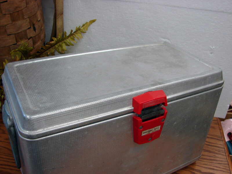 Vintage Aluminum Party Cooler Cold Flyte Picnic Hamilton Skotch Bottle Opener etc., Moose-R-Us.Com Antiques Collectibles Log Cabin Decor
