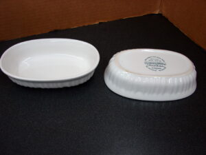 Set/2 Corning Ware French White 15 oz Oval Individual Casserole Dip Sauce Dish