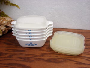 Corning Ware Blue Cornflower USA P-41 Petite Pan Casserole Dish 1 3/4 Cup w/ Storage Lid