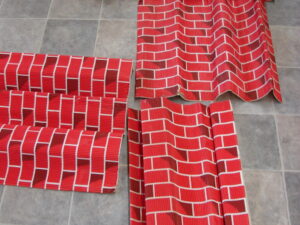 Vintage Corrugated Brick Paper Cardboard Roll Fireplace Door Wal Decor