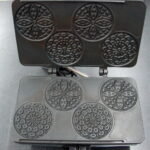 Electric CucinaPro Krumkake Baker Authentic Waffle Cookie Iron Pizzelle 4 at Once - Image 2