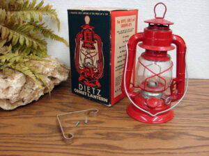 Vintage Dietz Comet Lantern New in Box Baked Fire Engine Red