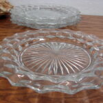 Vintage Crystal Fostoria American Cubist 9 1/2" Plates Set/4