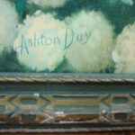 Antique Litho Print Garden Gate by Ashton Day Wood Art Deco Frame - Image 3