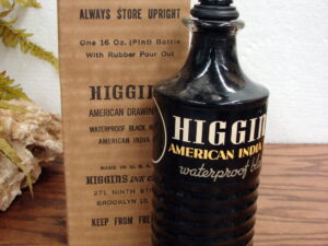 Vintage Higgins American India Drawing Ink 1 Pint Original Box Waterproof Black