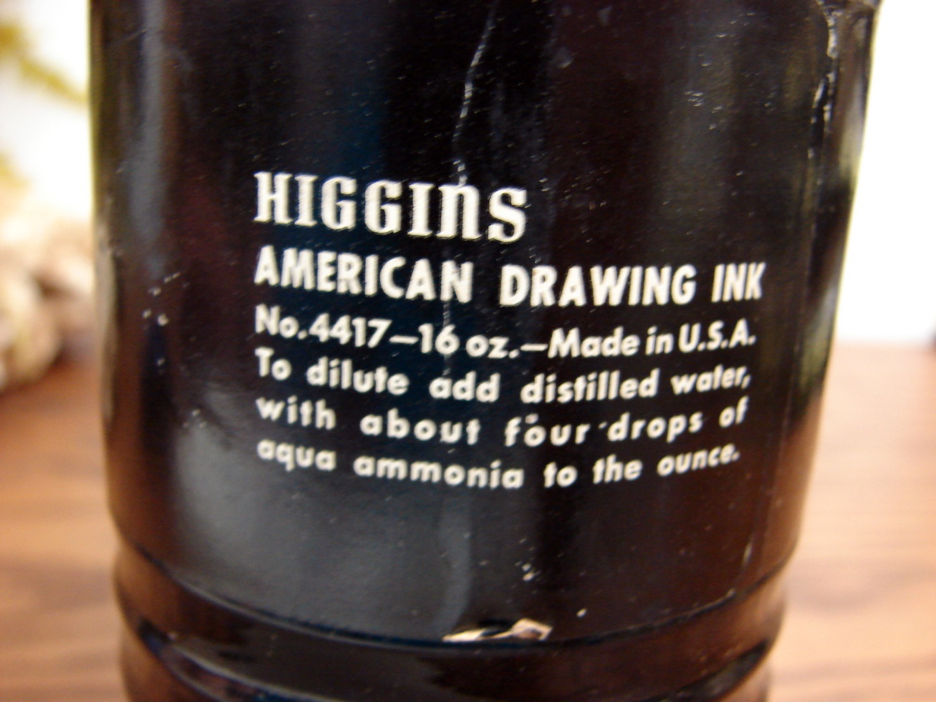 Vintage Higgins American India Drawing Ink 1 Pint Original Box Waterproof Black - Image 2