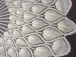 Crocheted Baby Blanket Pink Blue Green White Loop Gorgeous, Moose-R-Us.Com Log Cabin Decor