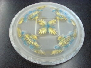 Vintage Indiana Glass Clear Tiara Ponderosa Pine Embossed Footed 9&#8243; Serving Bowl, Moose-R-Us.Com Log Cabin Decor