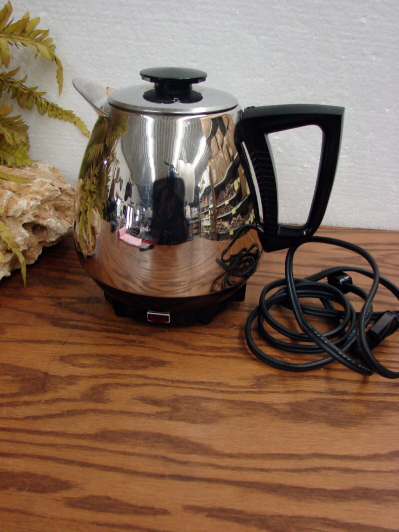 Vintage Townecraft Stainless Steel Chrome Jet O Mat Model 10 Coffee Pot Percolator