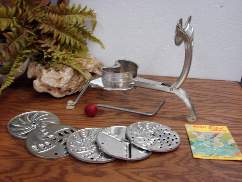Vintage Mouli-Julienne Salad Maker Complete 5 Disc Set w/ Instructions/Recipes, Moose-R-Us.Com Log Cabin Decor