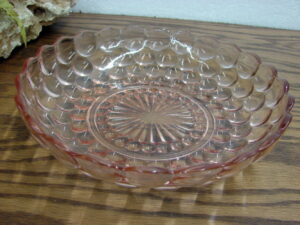 Vintage Royal Lace Pink Peach Depression Glass Cup Set/2, Moose-R-Us.Com Log Cabin Decor