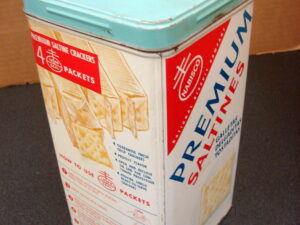 Unusual Vintage Nabisco Premium Saltine Cracker Tin Canister