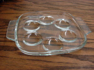 Vintage PYREX Flameware Sedlex France Clear Escargot Serving Plate