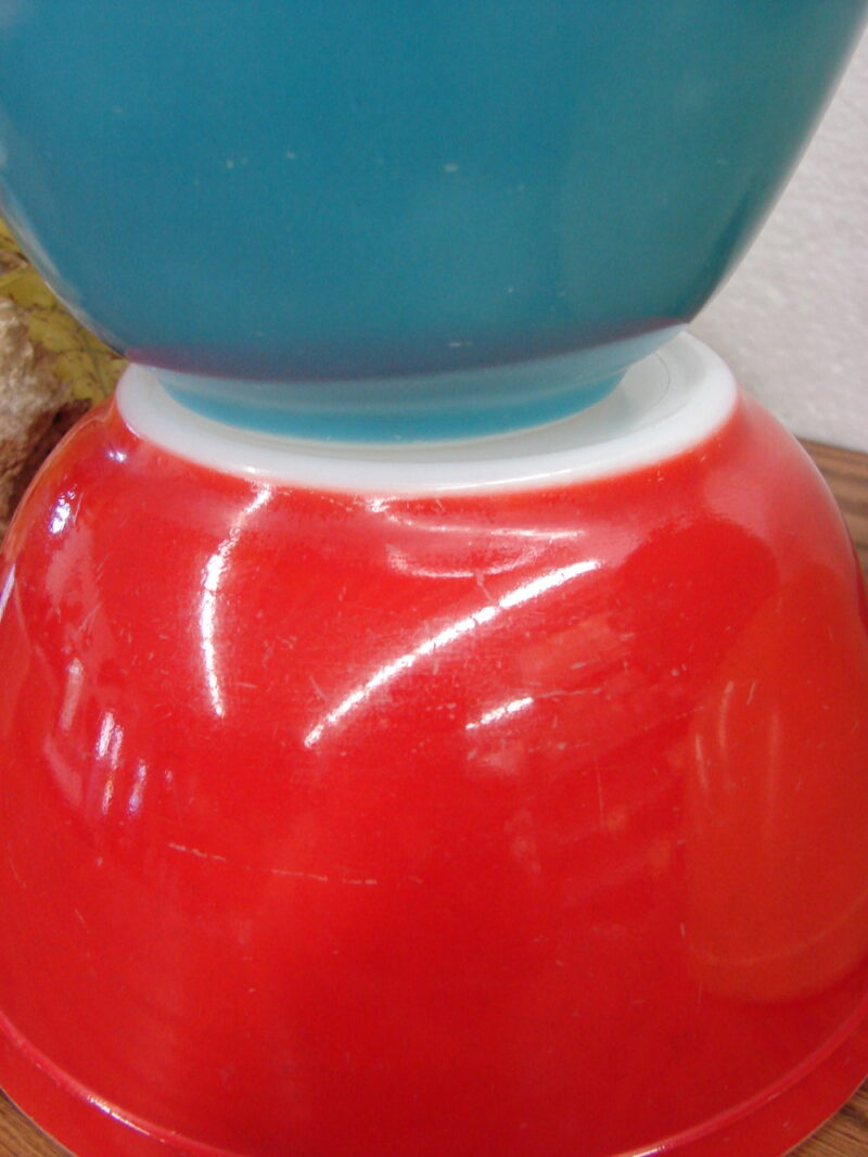 Vintage PYREX Primary Nesting Mixing Bowl Set/4 As Is, Moose-R-Us.Com Antiques Collectibles Log Cabin Decor