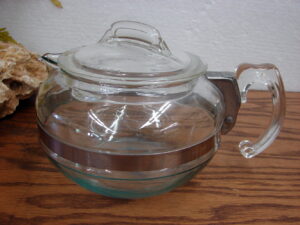 Vintage PYREX Flameware Glass #8126 Blue Tint Teapot