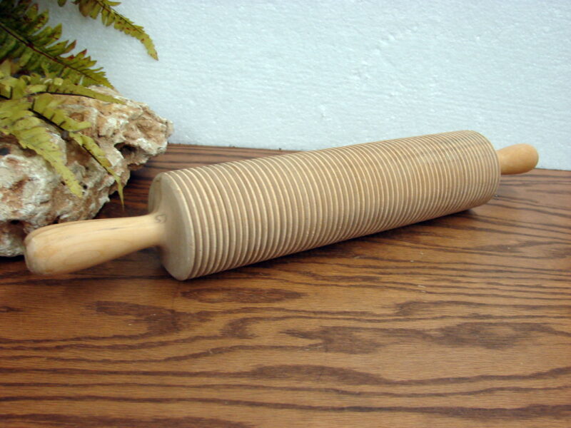 Vintage Swedish Wood Rolling Pin One Piece Turned Ribbed, Moose-R-Us.Com Antiques Collectibles Log Cabin Decor