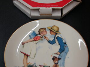Set/4 Vintage Gorham Norman Rockwell Young Love Seasonal Plates in Boxes