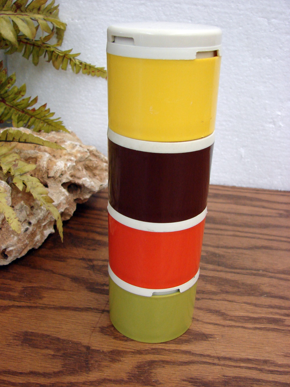 Vintage Tupperware Stack Spice Shakers Camping Harvest Colors