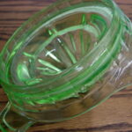 Vintage Uranium Glass Manual Citrus Juicer Hazel Atlas as is - Image 2